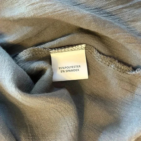 Shein Women's Long Sleeve Gray Blouse 5XL Polyester Spandex Blend Linen Look GUC - Picture 7 of 9